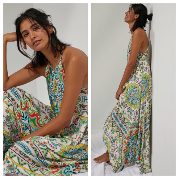 Anthropologie Dresses & Skirts - Anthropologie Ella Halter Tunic Maxi Dress M/L